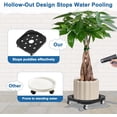 thumbnail image 5 of 2 Pack Plant Stand with Rolling Tray, 5 Gallon Water Bottle Jug Holder with 360° Rolling Swivel Casters Wheels,  11'' Heavy Duty Plant Caddy, Black, 5 of 7