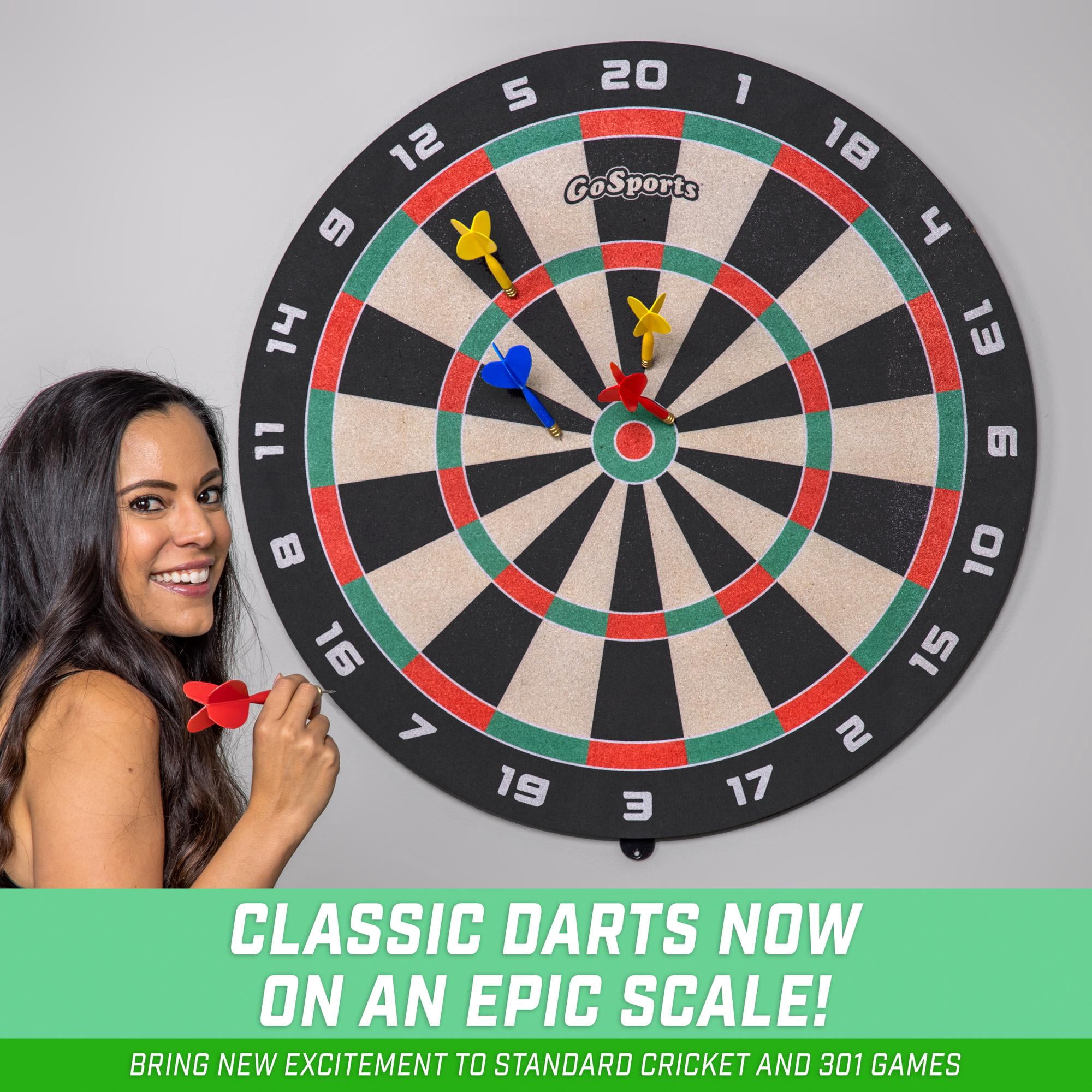 GoSports 3 ft Giant Dartboard - Includes 12 Giant Darts and Scoreboard - New Fun Twist on Darts
