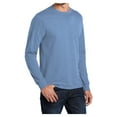 thumbnail image 4 of Mens Long Sleeve Core Blend Cotton/Polyester Tee Light Blue Large, 4 of 6
