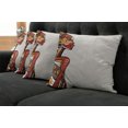 thumbnail image 2 of Ambesonne African Throw Pillow Cover 4 Pack, Hand Drawn Woman Art, 18", Multicolor, 2 of 6