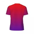 thumbnail image 6 of T Shirt For Men Ombre Neon Lights Couple Minimalist Red to Purple Gradient Basic Gym Breathable Beac, 6 of 7