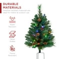 thumbnail image 4 of Best Choice Products Set of 2 24.5in Outdoor Scotch Pine Pathway Christmas Trees Decor w/ LED Lights, Pine Cones, 4 of 7