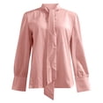thumbnail image 3 of Elegant Women's Long Sleeve Satin Blouse with Sophisticated Bow Detail for Versatile Wear Comfortable Long/Short Sleeve Tee Shirts for Men Beach Tops Casual Shirt, 3 of 3