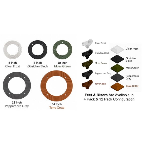 HomeHalo 10 inch Round Black Plastic Plant Pot Ring