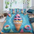thumbnail image 1 of 3D Ice Cream Printed Comforter Cover Set Children Adult Unique Design Bedding Set Bedroom Decor,Twin (68"x86"), 1 of 5