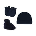 thumbnail image 2 of Clearance! Baberdicy Newborn Hat Gloves Foot Set Three Piece Multi Color Set Navy, 2 of 4