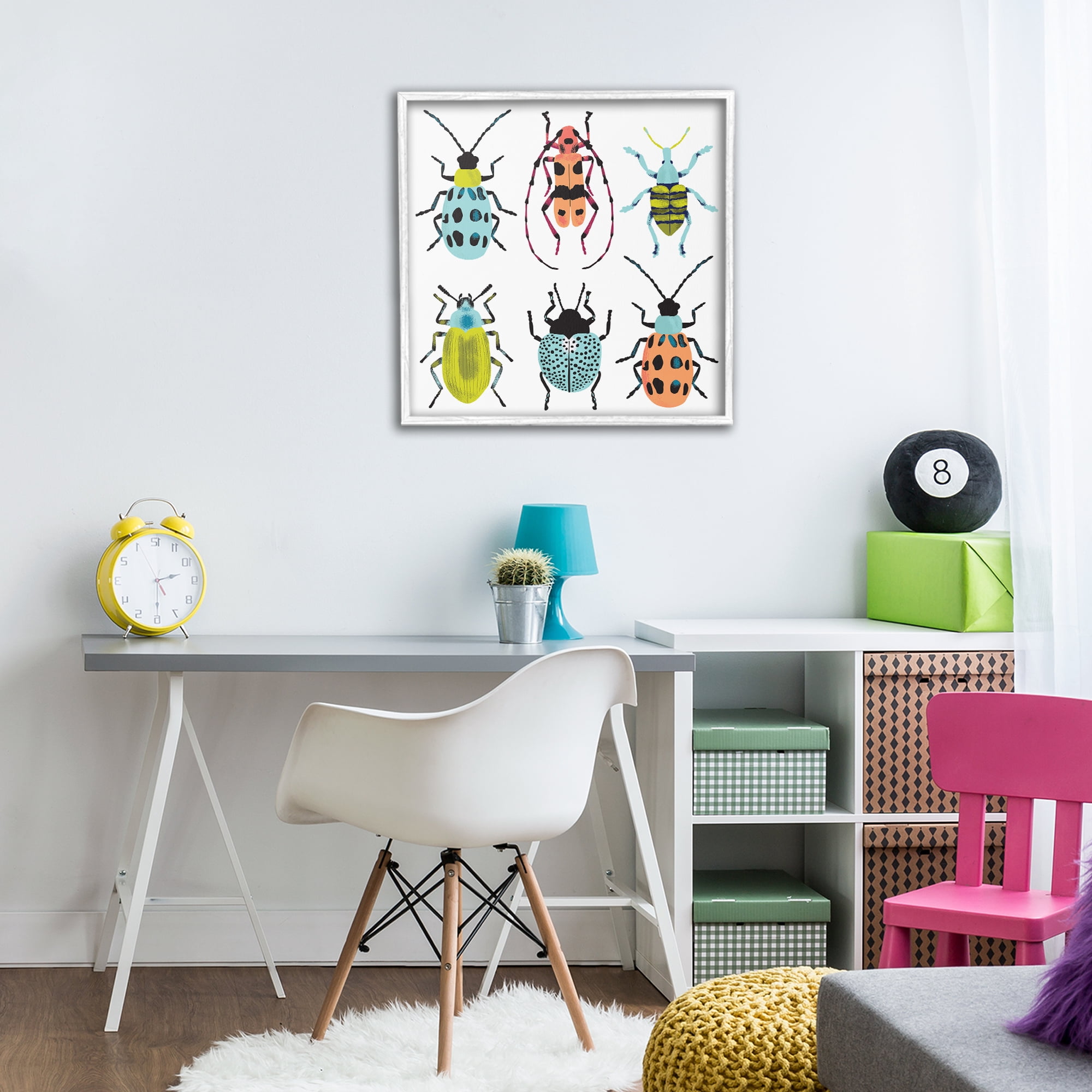 Stupell Industries Beetles & Bugs Collection White Framed Giclee Art, design by Metka Hiti