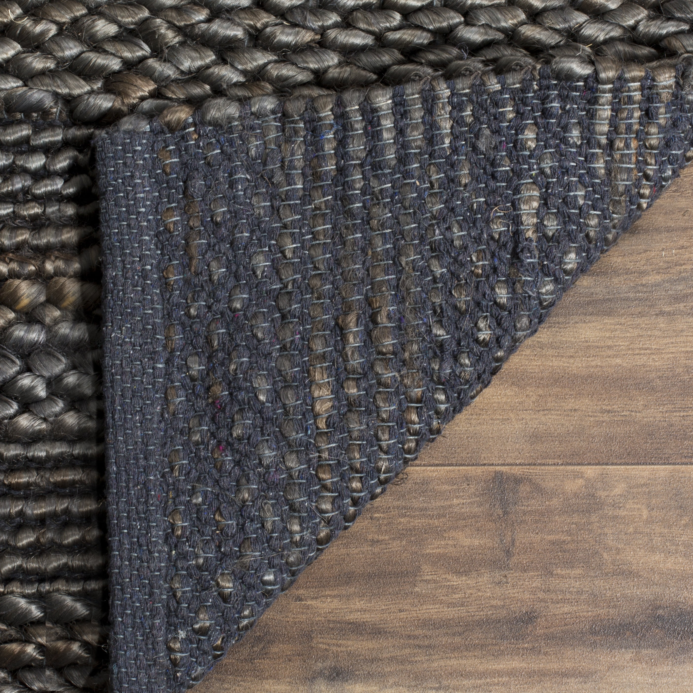 SAFAVIEH Natural Fiber Henrika Geometric Area Rug, Charcoal, 8' x 8' Square