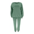 thumbnail image 5 of Women's Plus Size Casual Pant Sets New Women 2 Piece Outfit Oversized Hoodie Joggers Sweatpants Track Suits Matching Lounge Pants Sets Green L, 5 of 6