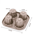thumbnail image 7 of 6-Cavity Canele Mold Cake Pan, Non-Stick Baking Pan for Oven Carbon Steel Caneles Bakeware Tool, 7 of 7