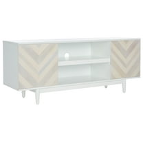 SAFAVIEH Tay 3 Shelf Patterned Media Stand, White Washed (54 in. W x 15 in. D x 22 in. H)