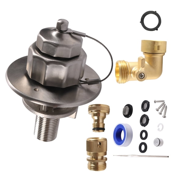 BQBQERT Stainless Steel Anti Backflow Valves Motorhome Water Inlet Fill Port With Construction For Longevit