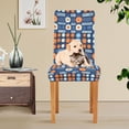 thumbnail image 4 of Yayeee 4 Pack Dining Chair Covers Stretch Parson Chairs Slipcovers Seat Protector, Modern Color Circle, 4 of 6