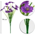 thumbnail image 6 of 6 Bundles Artificial Violet Flowers Outdoors UV Resistant Fake Plastic Silk Flowers Faux Plants for Indoor Outside Porch Window Garden Decoration (Purple), 6 of 7