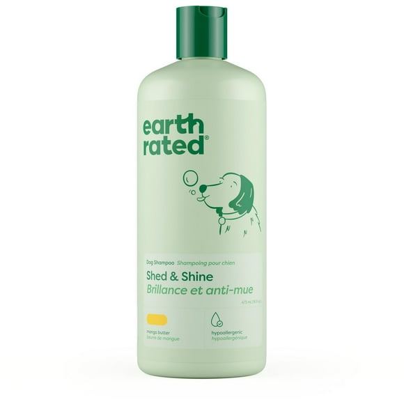 Earth Rated, Shed & Shine Shampoo, All Coat Types, Gentle and Hypoallergenic, Mango Butter Scent