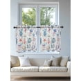 thumbnail image 4 of Blue Coastal Tier Curtains 36 Inch Length,Sheer Curtains for Bedroom Living Room Window Summer Coral Shell Sea Beach Nautical Rod Pocket Drapes Kitchen Curtains Small Half Window 27.5"x36" 2 Panels, 4 of 6