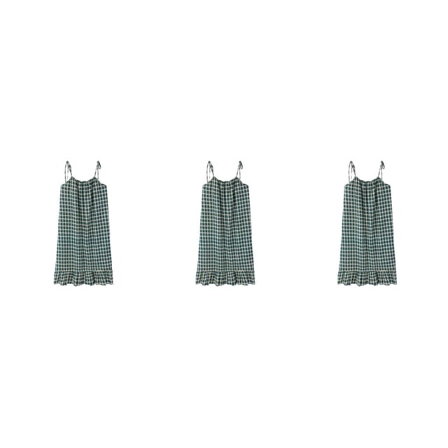Camisón de verano Minnieouse vestido de noche de algodón sin mangas Verde oscuro