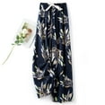 thumbnail image 2 of Cxenplz Boho Pants Palazzo Pants Flowy Pants for Women Elastic Waist Pants Leaf Graphic Printed Pants Soft Casual Pants, 2 of 3
