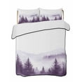 thumbnail image 2 of Purple Mist Forest Full Size Down Alternative Comforter, Lightweight Comforter Quilt Bedding Set with Pillow Shams Simple Trees Mountains Landscape All Seasons Bed Comforter Duvet Insert 78"x90", 2 of 7