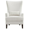 thumbnail image 2 of Benjara 31" Accent Armchair- Elegant Wingback- Rubberwood- Latte Beige Fabric, 2 of 6
