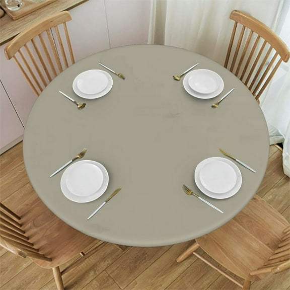 Elastic Round Tablecloth Cream Colour