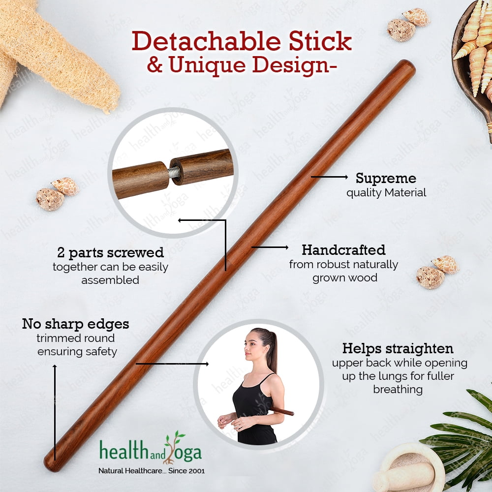 SoulGenie StretchNHeal Wooden Pranayama Stick with Sleeve
