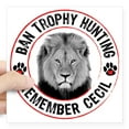 thumbnail image 1 of CafePress - Cecil Ban Trophy Hunting Square Sticker 3 X 3 - Square Sticker 3" x 3", 1 of 1
