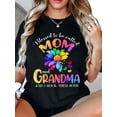 thumbnail image 1 of Camiseta con estampado de mamá y abuela, informal, de cuello redondo y manga corta, ideal para primavera y verano. Ideal para adultos, hombres, mujeres, adolescentes y jóvenes., 1 of 6