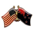 thumbnail image 4 of Box of 12 New Zealand & US Crossed Flag Lapel Pins, Kiwi & American Double Friendship Pin Badge, 4 of 4