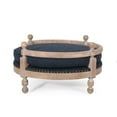 thumbnail image 6 of Noble House Rex Fabric and Wood Frame Medium Pet Bed, Navy Blue and Antique Natural, 6 of 8