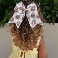 thumbnail image 6 of JoyBowie 18 Pcs 7.5 Inch Sports Print Cheer Bows, Elastic Hair Ties for Girls, 6 of 9