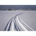 thumbnail image 2 of Grandmaison, Mike 14x11 White Modern Wood Framed Museum Art Print Titled - Canada, Manitoba, Tire tracks in snow landscape, 2 of 4