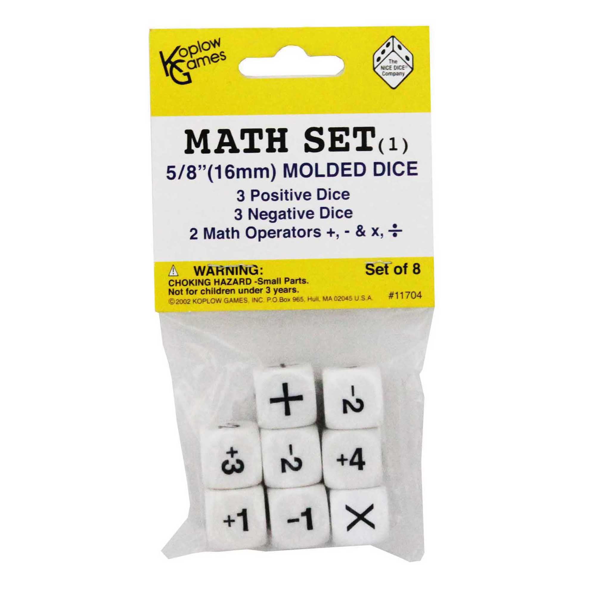 Koplow Games Positive/Negative Dice Set, 8 Per Set, 6 Sets