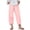 Pink plus size capri pants a1, variant on Women Plus Size Wide Leg Capri Pants Elastic Waist Flowy Casual Loose Solid Palazzo Trousers For Workout Beach Lounge Summer, Orange S