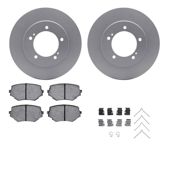 Dynamic Friction Company Front Geospec Brake Rotors with 5000 Advanced Brake Pads includes Hardware 4512-01019