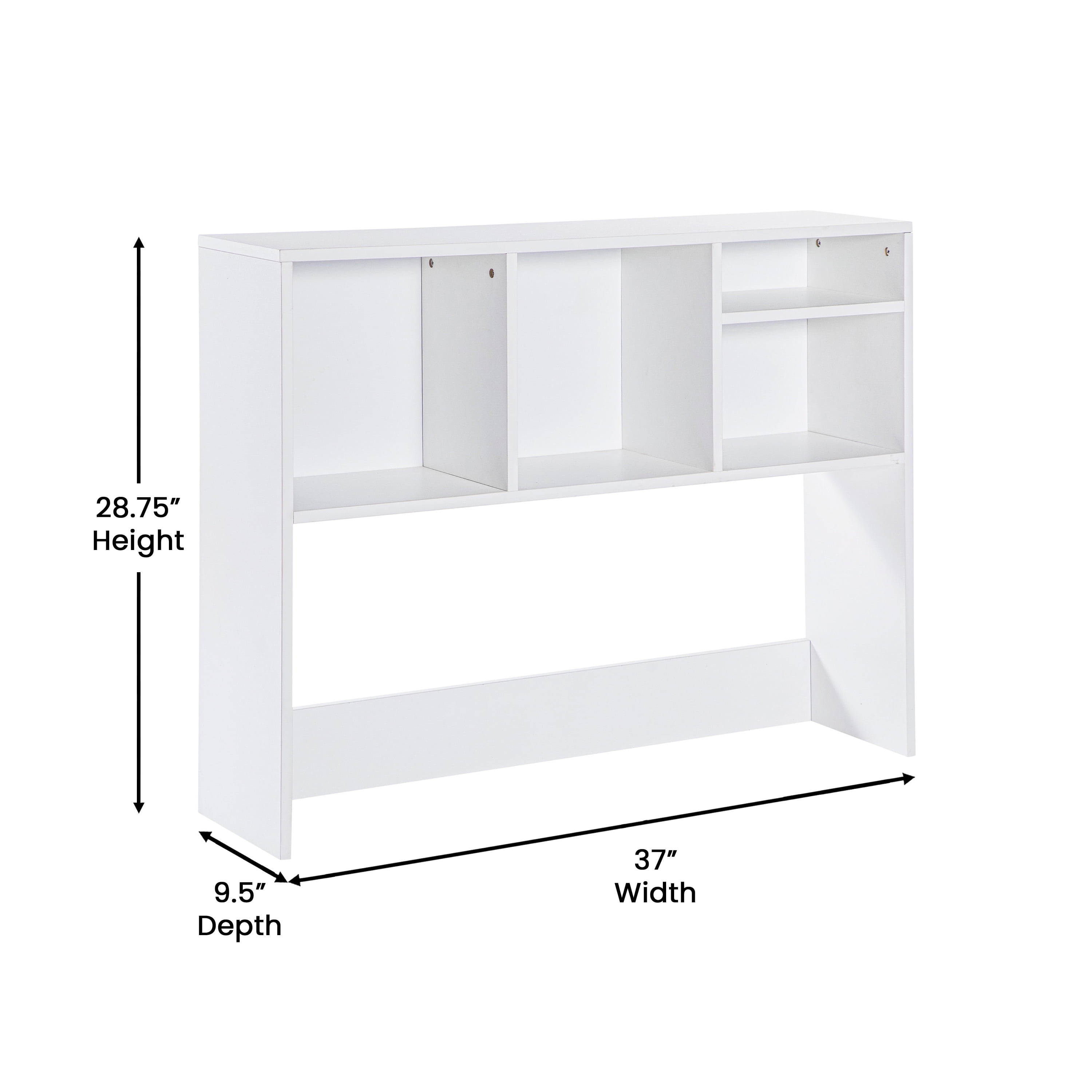 Flash Furniture Desktop Bookshelf Storage Organizer with Multiple Cubbies in White