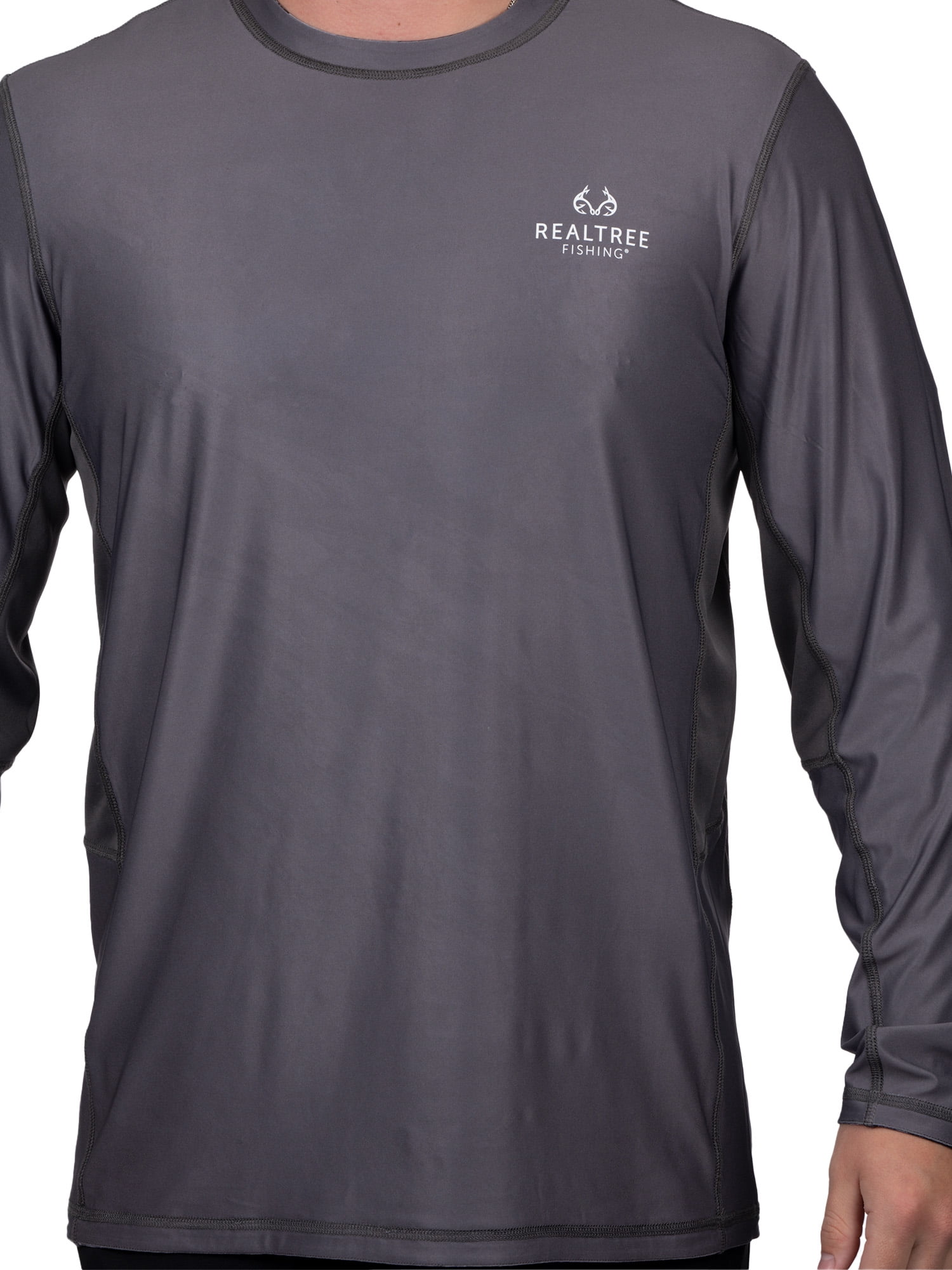 Realtree Mens Long Sleeve Jersey Recycled Polyester Reversible UPF Scent Control Black Pearl Performance Tee- S