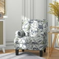 thumbnail image 2 of HOMCOM Modern Accent Chair with Floral Pattern Nailhead Trim Multicolour, 2 of 10