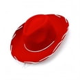thumbnail image 3 of Adult Western Sheriff Costume Hat – Classic Cowboy Hat for Men & Women – 1950s Rancher Style, Red, 3 of 5