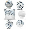 thumbnail image 6 of Decorative Throw Pillow Covers 16x16 Inch Set of 2 Blue Eucalyptus Leaves Fall Decor Pillow Cases for Couch, Leaf Flowers Cushion Case for Living Room Bedroom Bed Car Chair, 6 of 9
