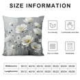 thumbnail image 5 of JEUXUS Square Abstract Floral Modern White Blooming Blossom Plush Pillowcase (Universal 1) White, 5 of 5