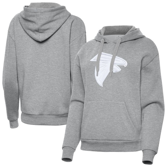 Women's Antigua Heather Gray Atlanta Falcons Victory Pullover Hoodie