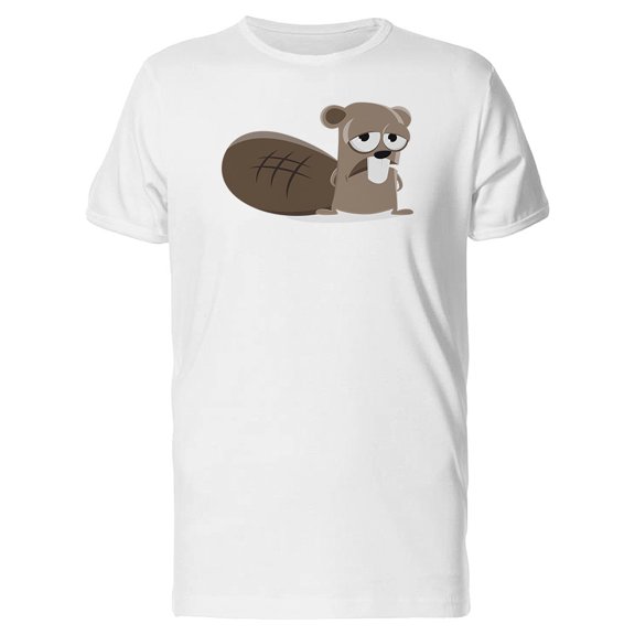 Sad Beaver Cartoon Tee Men's -Image by Shutterstock