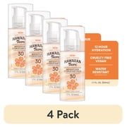 (4 pack) Hawaiian Tropic Weightless Hydration Lotion Sunscreen for Face SPF 30, Travel Size 1.7 Fl Oz