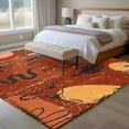 thumbnail image 4 of 5'x7' Area Rugs for Living Room Bedroom, Western Boho Washable Rug Carpet Runner Indoor Outdoor, Vintage Abstract Horse Cactus Plant Orange Non Slip Floor Mats Area Rug for Kitchen, Nursery, 4 of 8