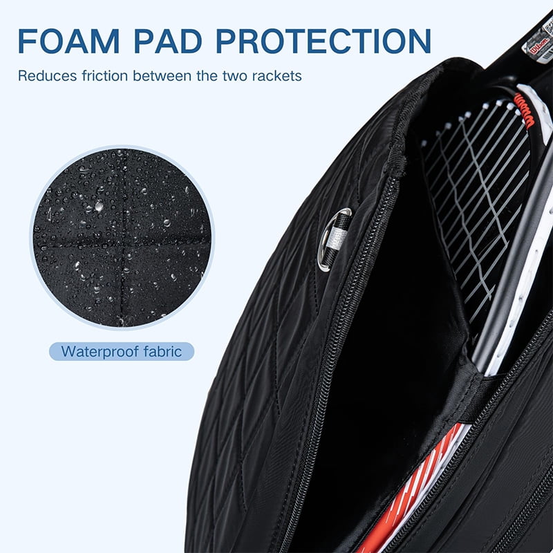 Tennis Bag, Quilted Tennis Backpack Holds 2 Rackets, Waterproof Crossbody Sling Pickleball Bags For Women, Men And Youth