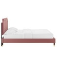thumbnail image 4 of Platform Bed Frame, Rivet Nailhead, King Size, Pink, Velvet, Mid Century Bedroom, Modern Contemporary Boutique HB35458, 4 of 12