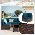 thumbnail image 5 of KIGOTY 7 Piece Outdoor Patio Furniture, Wicker Rattan Outdoor Conversation Set Sectional Sofas for Backyard, Garden, Brown-Blue, 5 of 7