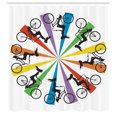 thumbnail image 3 of Ambesonne Feminine Shower Curtain, Lady on Bike Rainbow, 69"Wx84"L, Blue Red, 3 of 5