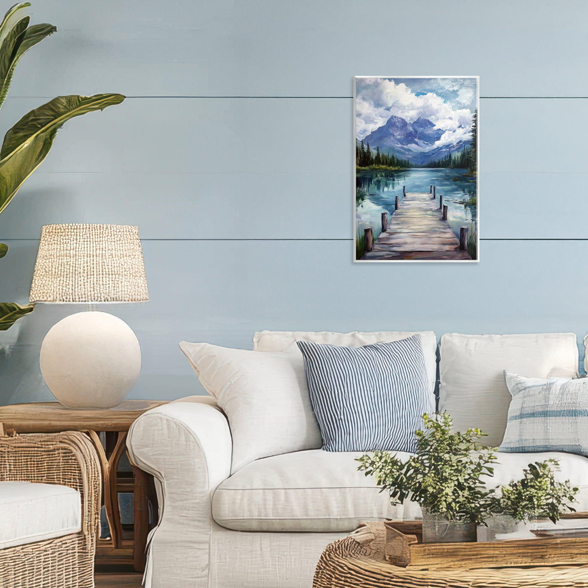Stupell Industries Weathered Dock on Mountain Lake Wall Plaque Art, design by Petal Prints Design